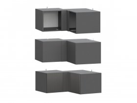 Антресоль (АН50+АН75+планка) Эккервуд (графит) в Хани - hani.mebel-nsk.ru | фото