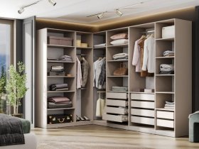 Гардеробная Эккервуд (меланж) в Хани - hani.mebel-nsk.ru | фото