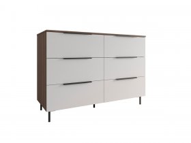 Комод 1300 Роза (орех франклин карамельный/бежевый скин) в Хани - hani.mebel-nsk.ru | фото