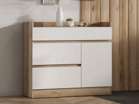 Комод с дверкой Брауни (дуб делано/белый) в Хани - hani.mebel-nsk.ru | фото