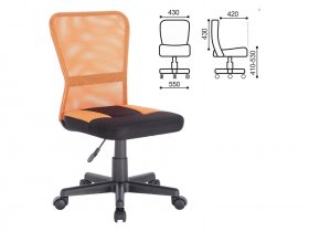 Кресло компактное BRABIX Smart MG-313, без подлокотников, комбинированное, черное/оранжевое в Хани - hani.mebel-nsk.ru | фото