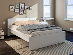 Кровать двуспальная 1,4м Леон СБ-3368 (белый) в Хани - hani.mebel-nsk.ru | фото