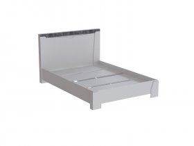 Кровать двуспальная 1,6 Ливерпуль (белый/бетон светлый) в Хани - hani.mebel-nsk.ru | фото