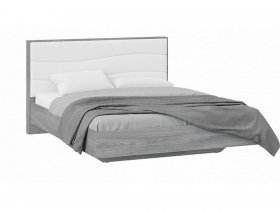 Кровать двуспальная 1,6 м «Миранда» Тип 1 (Дуб Гамильтон/Белый глянец) в Хани - hani.mebel-nsk.ru | фото
