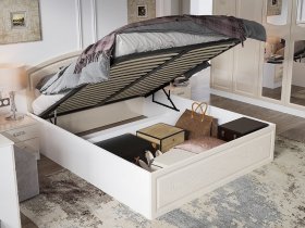 Кровать двуспальная 1,6 м Венеция КРМП-160 с подъемным механизмом в Хани - hani.mebel-nsk.ru | фото