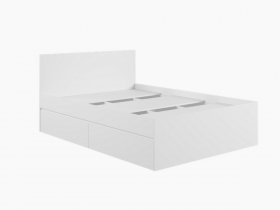 Кровать двуспальная с ящиками 1,4м Мадера-М1400 (белый) в Хани - hani.mebel-nsk.ru | фото