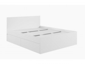 Кровать двуспальная с ящиками 1,6м Мадера-М1600 (белый) в Хани - hani.mebel-nsk.ru | фото