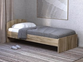 Кровать односпальная 80 с низкой спинкой (дуб крафт серый) в Хани - hani.mebel-nsk.ru | фото