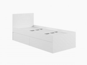 Кровать односпальная с ящиками 0,9м Мадера-М900 (белый) в Хани - hani.mebel-nsk.ru | фото