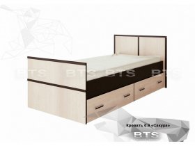Кровать односпальная с ящиками 0,9м Сакура (BTS) в Хани - hani.mebel-nsk.ru | фото