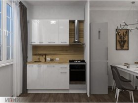 Кухонный гарнитур МДФ Выгодно и точка 1,5 м (белый глянец) в Хани - hani.mebel-nsk.ru | фото