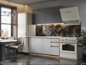 Кухонный гарнитур Ника 1,6 м (графит/серый софт) в Хани - hani.mebel-nsk.ru | фото