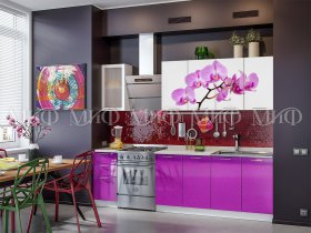 Кухонный гарнитур Орхидея (фиолетовый) в Хани - hani.mebel-nsk.ru | фото
