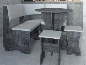 Кухонный уголок Лотос  (цемент темный к/з White) в Хани - hani.mebel-nsk.ru | фото