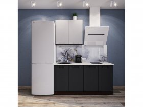 Модульная кухня Классика (белый глянец/черный) в Хани - hani.mebel-nsk.ru | фото