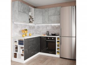 Модульная кухня Классика (мрамор светлый/мрамор темный) в Хани - hani.mebel-nsk.ru | фото