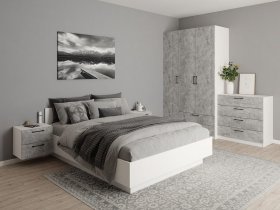 Модульная спальня Гамма (белый/цемент) в Хани - hani.mebel-nsk.ru | фото