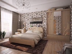 Модульная спальня Виктория-1 (дуб сонома) в Хани - hani.mebel-nsk.ru | фото