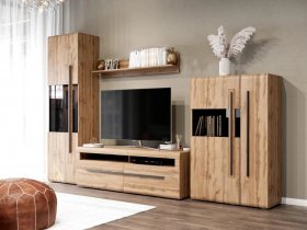 Модульная стенка Ницца (дуб вотан) в Хани - hani.mebel-nsk.ru | фото