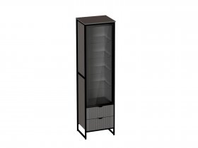 Шкаф 1 дв 2 ящ Нора (металл бруклин/графит) (гостиная) в Хани - hani.mebel-nsk.ru | фото