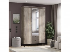 Шкаф 3-х створчатый ШК-08 Кассандра (дуб смоки/MF14) в Хани - hani.mebel-nsk.ru | фото