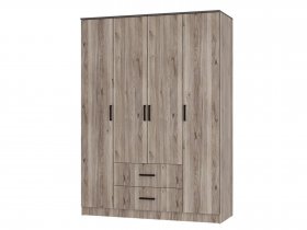Шкаф четырехстворчатый Титан (дуб смоки) в Хани - hani.mebel-nsk.ru | фото