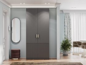 Шкаф двухстворчатый Эккервуд (Нью) (графит) в Хани - hani.mebel-nsk.ru | фото