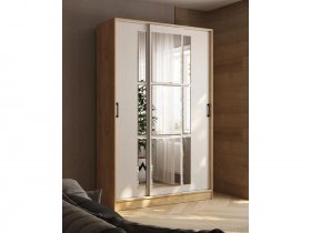 Шкаф-купе 1,4м «Стиль-2» (дуб крафт золотой/кашемир) в Хани - hani.mebel-nsk.ru | фото