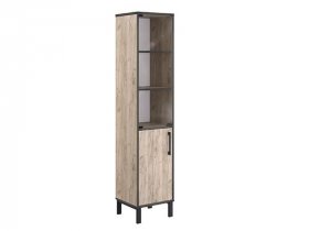 Шкаф-пенал витрина Шк033.0 Гермес лофт (дуб крафт серый) в Хани - hani.mebel-nsk.ru | фото