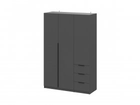 Шкаф трехстворчатый с ящиками ШК-22 (графит) в Хани - hani.mebel-nsk.ru | фото