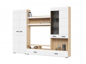 Стенка ГС-01 Либерти (дуб сонома/белый глянец) в Хани - hani.mebel-nsk.ru | фото