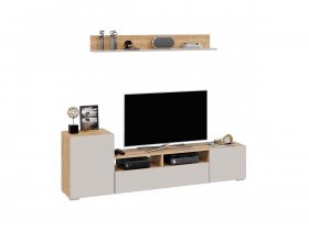 Стенка «Сильвия» (дуб крафт золотой/кашемир) в Хани - hani.mebel-nsk.ru | фото
