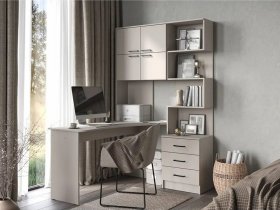 Стол компьютерный №1 Брауни левый (кашемир) в Хани - hani.mebel-nsk.ru | фото