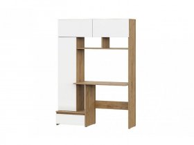 Стол компьютерный 1,3 Некст-1 (дуб золотой/белый шагрень) в Хани - hani.mebel-nsk.ru | фото