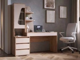 Стол компьютерный Пифагор (дуб вотан/кашемир) в Хани - hani.mebel-nsk.ru | фото