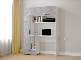 Стол письменный «Квартет-11» (белый/ателье светлое) в Хани - hani.mebel-nsk.ru | фото