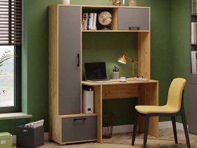 Стол письменный тип 15 (дуб крафт золотой/графит серый) в Хани - hani.mebel-nsk.ru | фото