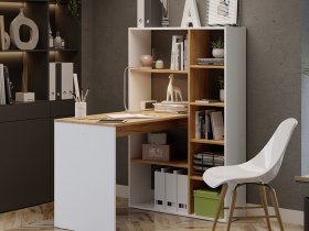 Стол письменный тип 16 (дуб крафт золотой/белый ясень) в Хани - hani.mebel-nsk.ru | фото
