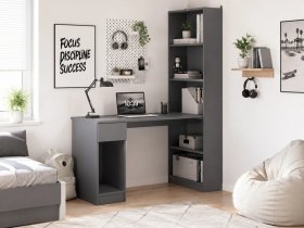 Стол письменный угловой «Лайт» 10.01 (темно-серый) в Хани - hani.mebel-nsk.ru | фото
