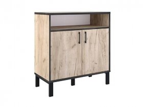 Тумба двухдверная Тм073.0 Гермес лофт (дуб крафт серый) в Хани - hani.mebel-nsk.ru | фото