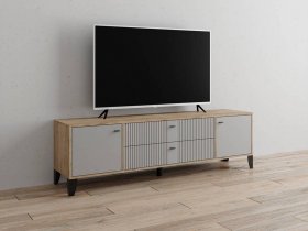 Тумба под ТВ Парус-10 (дуб крафт серый/серый) в Хани - hani.mebel-nsk.ru | фото