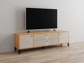 Тумба под ТВ Парус-10 (дуб крафт золотой/сантьяго софт) в Хани - hani.mebel-nsk.ru | фото