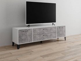 Тумба под ТВ Парус-13 (белый/ателье светлое) в Хани - hani.mebel-nsk.ru | фото